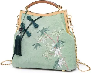 Retro Shoulder Chain Messenger Clutch Chinese Style Embroidered Jacquard Women's Evening Bags