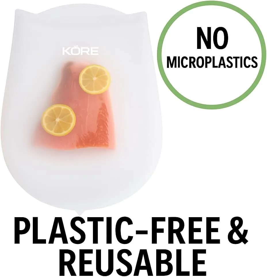 Revolutionize Sous Vide Cooking with AppleKoreLiving Sous Vide Reusable Silicone Bags | Extra Large & Large BPA Free Set | Thinner and More Flexible than Other Reusable Vacuum Seal Bags