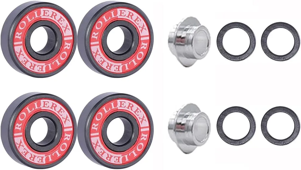 Rollerex Lollipop Boardwalk Inline Skate Wheels (2-Pack with Bearings, Spacers and Washers) (Various Size Options Available)