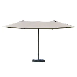 Rootz XXL Garden Parasol - Patio Umbrella - Outdoor Sunshade - High Density Steel & Polyester - 460cm x 270cm x 240cm