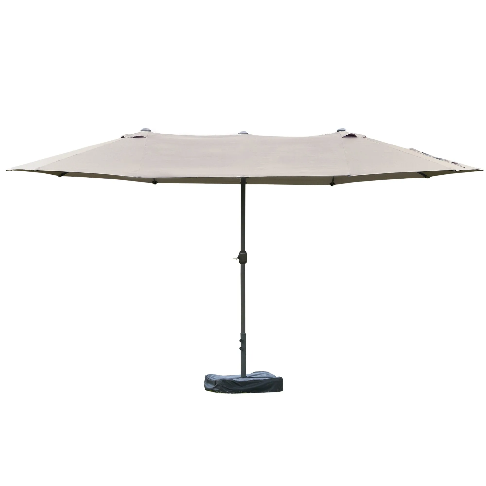Rootz XXL Garden Parasol - Patio Umbrella - Outdoor Sunshade - High Density Steel & Polyester - 460cm x 270cm x 240cm