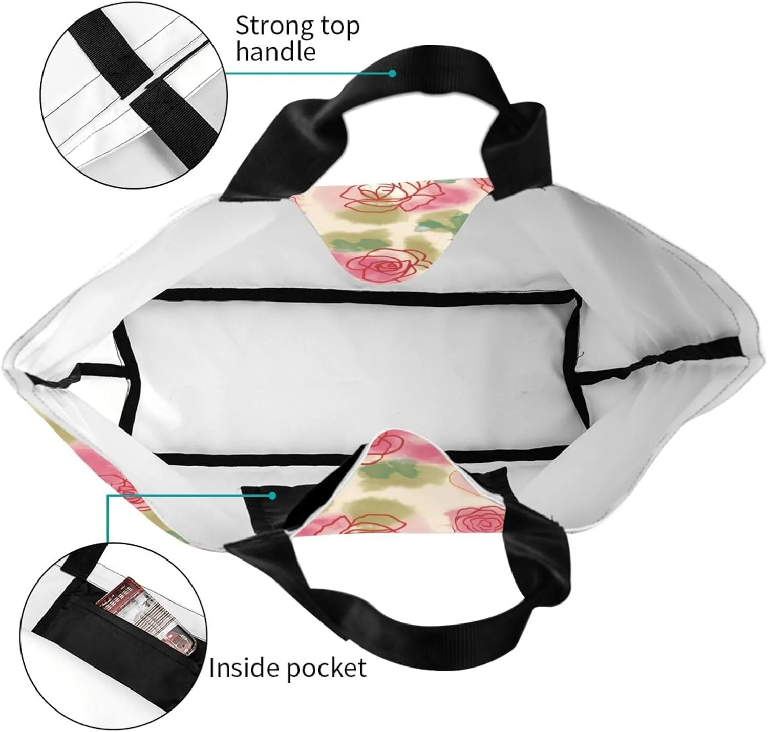 Rottweilers Dog in Ice Tote Bag Shopping Bag Portable Handbags Tote Shoulder Bucket Bags for Women