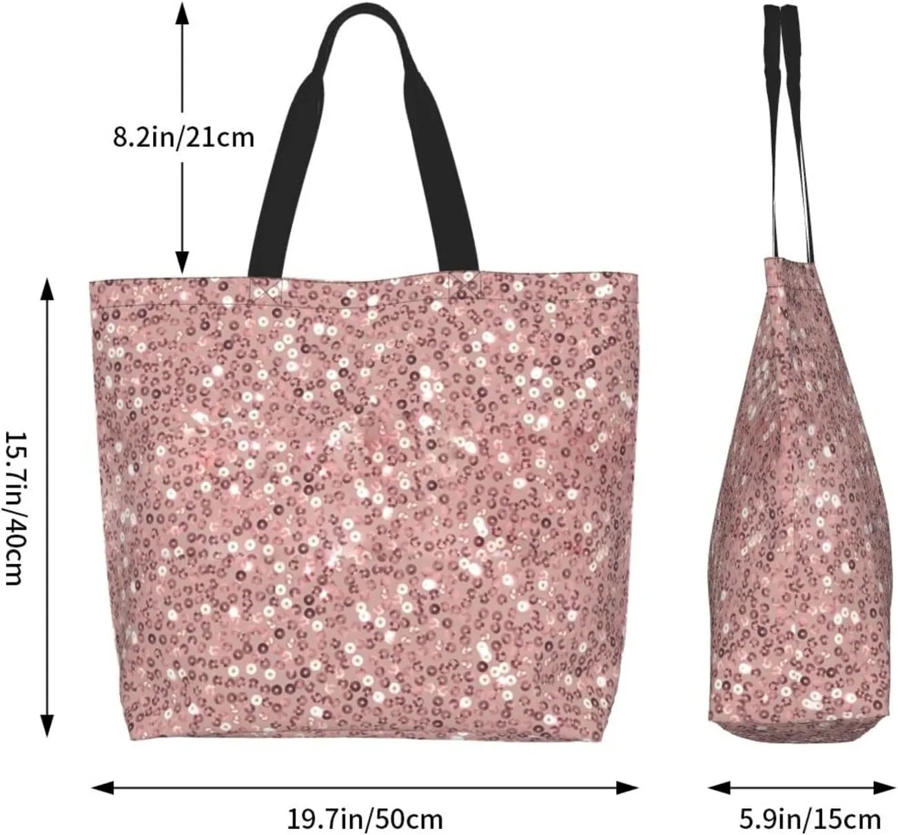 Rottweilers Dog in Ice Tote Bag Shopping Bag Portable Handbags Tote Shoulder Bucket Bags for Women