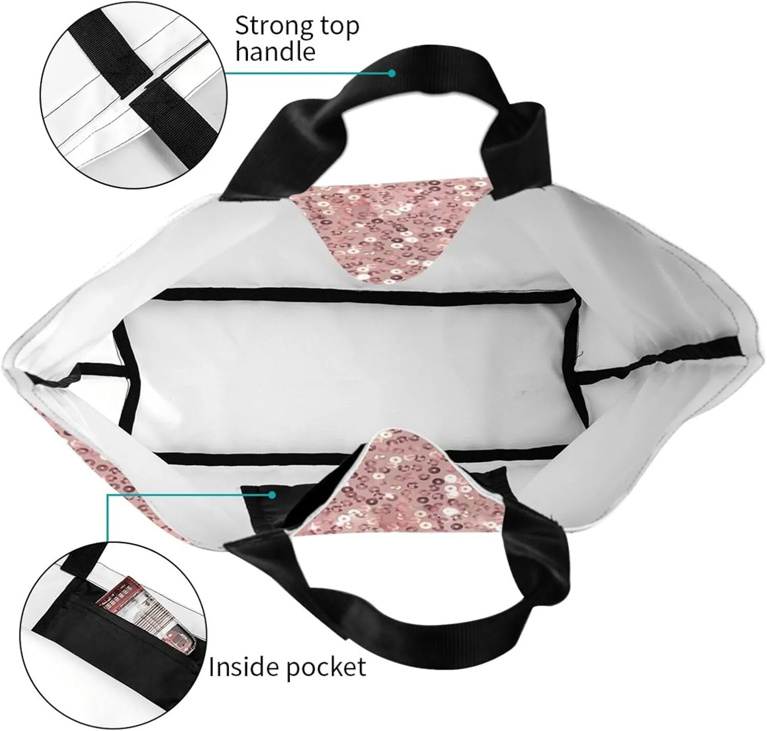 Rottweilers Dog in Ice Tote Bag Shopping Bag Portable Handbags Tote Shoulder Bucket Bags for Women