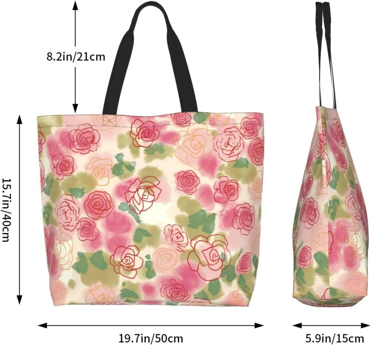 Rottweilers Dog in Ice Tote Bag Shopping Bag Portable Handbags Tote Shoulder Bucket Bags for Women
