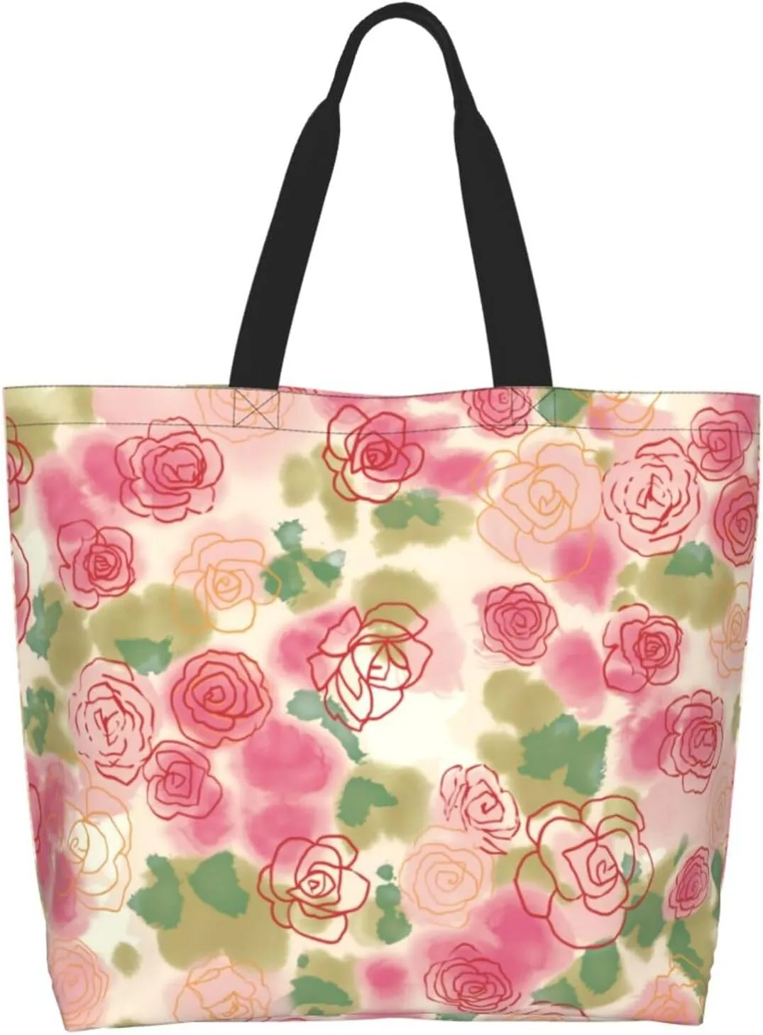 Rottweilers Dog in Ice Tote Bag Shopping Bag Portable Handbags Tote Shoulder Bucket Bags for Women