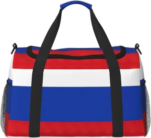 Russian Flag print Overnight Bags for Women and Men Shoulder Bag Carry On Bag for Traveling Travel Essentials