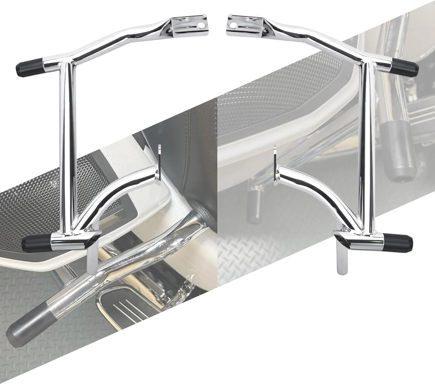 Saddle Bag Guards Crash Bars Chrome Fit for Harley Touring Street Glide FLHX Road Glide FLTRX Road King FLHR Electra Glide Ultra CVO 09-25 (Saddlebag Guards with Decorative Slider Black)