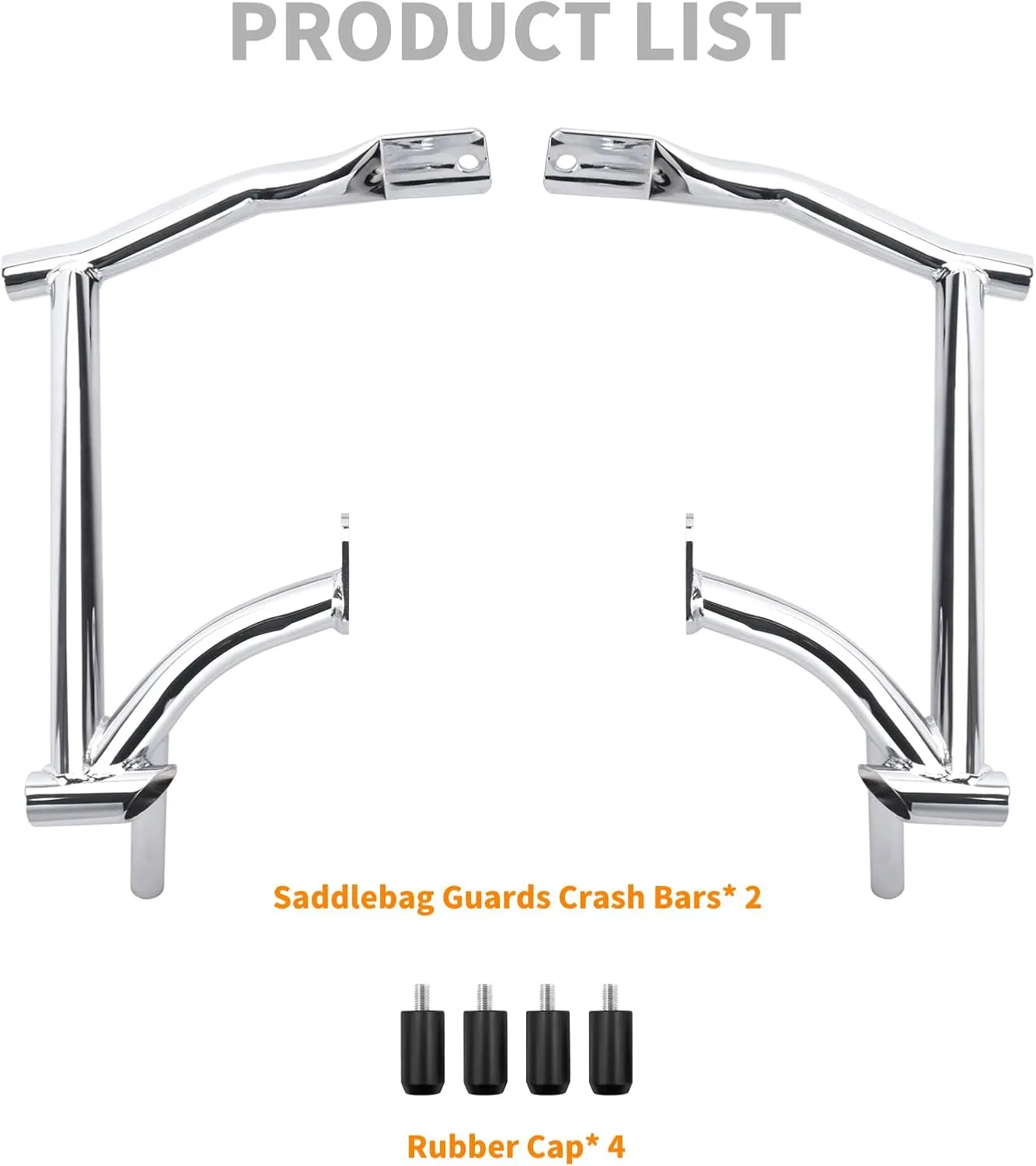 Saddle Bag Guards Crash Bars Chrome Fit for Harley Touring Street Glide FLHX Road Glide FLTRX Road King FLHR Electra Glide Ultra CVO 09-25 (Saddlebag Guards with Decorative Slider Black)