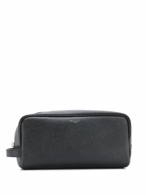 SAINT LAURENT Men's Mini Embossed Leather Beauty Case