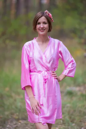 Satin silk Kimono bridesmaids robes- Solid  Dark Pink Robes
