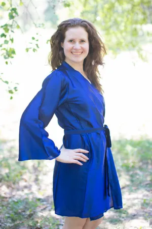 Satin silk Kimono bridesmaids robes- Solid Royal Blue Color Robes