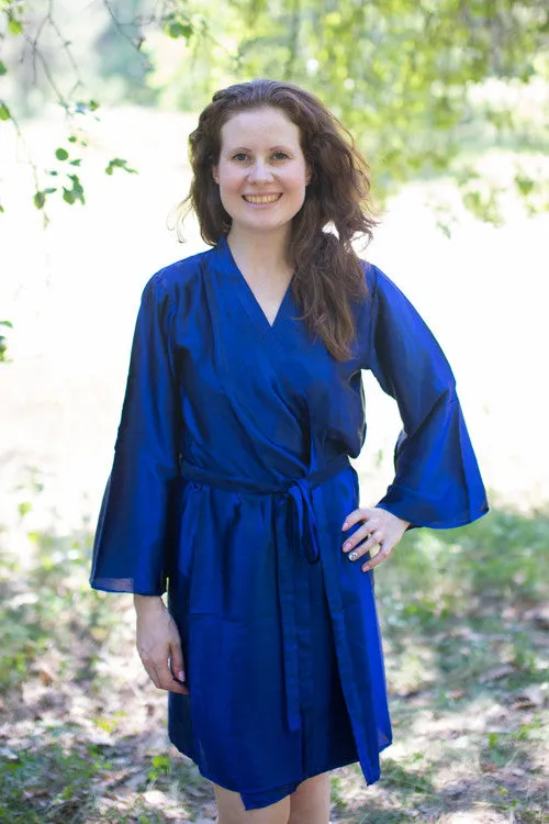 Satin silk Kimono bridesmaids robes- Solid Royal Blue Color Robes