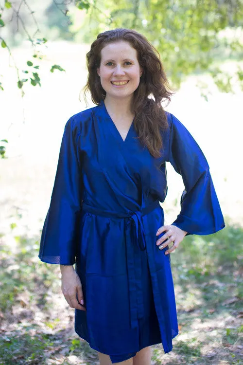 Satin silk Kimono bridesmaids robes- Solid Royal Blue Color Robes