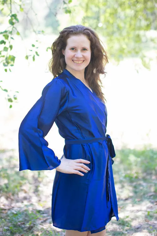 Satin silk Kimono bridesmaids robes- Solid Royal Blue Color Robes