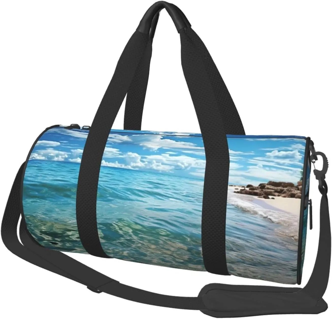 Scenic sea water Print Travel Duffel Bags With Pocket And Adjustable Strap Large Gym Bag Fashion Yoga Bag For Women Men