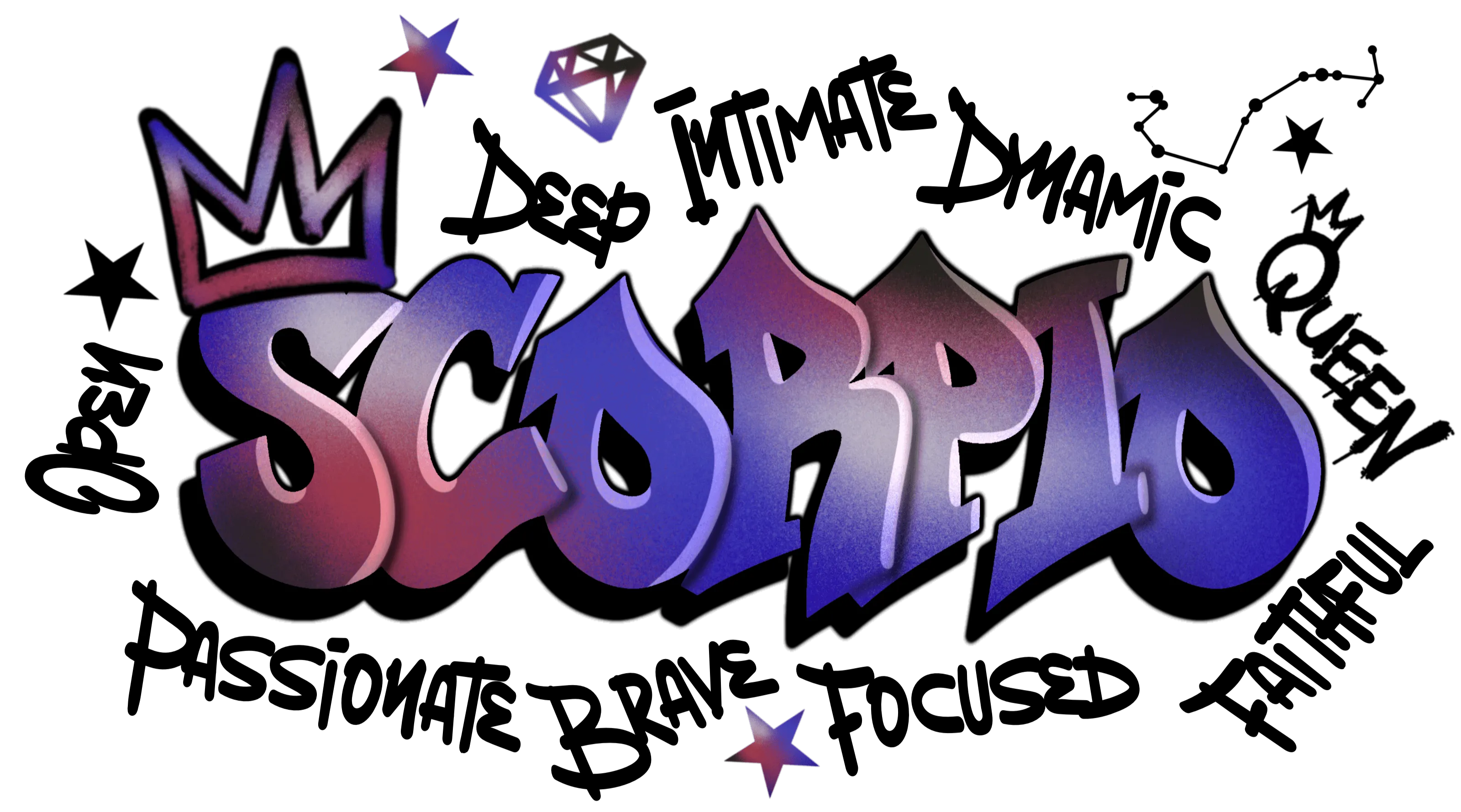 Scorpio Graffiti Zodiac DTF (direct-to-film) Transfer