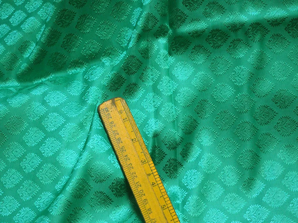 Sea Green Indian Jacquard Brocade Wedding Dress Fabric By The Yard Crafting Sewing Bridesmaid Costume Skirts Valances Drapes Floral Drapery
