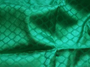 Sea Green Indian Jacquard Brocade Wedding Dress Fabric By The Yard Crafting Sewing Bridesmaid Costume Skirts Valances Drapes Floral Drapery