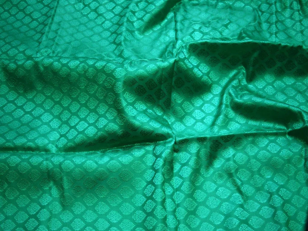Sea Green Indian Jacquard Brocade Wedding Dress Fabric By The Yard Crafting Sewing Bridesmaid Costume Skirts Valances Drapes Floral Drapery