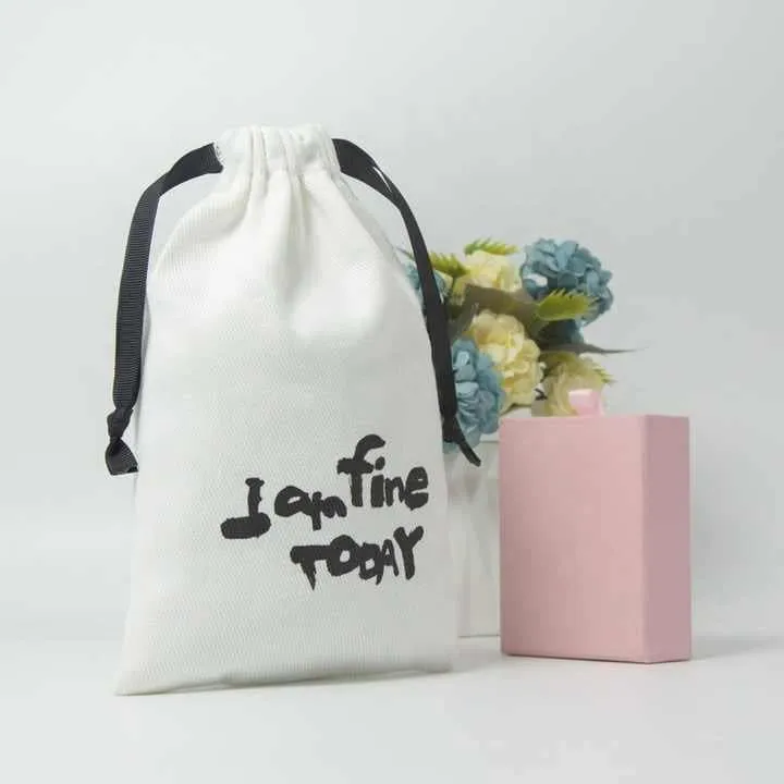 Set of 10 2050100 Natural Cotton Drawstring Pouch, Eco-Friendly Cotton Bags With Drawstring For Jewelry Packaging, Reusable Package Bag