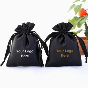 Set of 20/100White Satin Favor Bags Personalised satin favor bags,Personalised logo favor bags, For Wedding Favors, Baby Shower, Jewelry