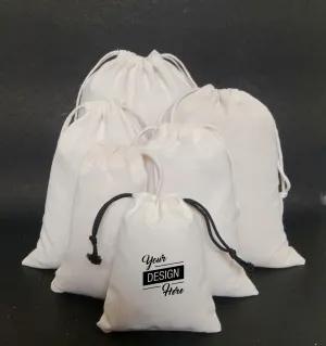 Set of 20/30/50/100 Personalized logo print,custom cotton dust bags,jewelry packaging bag,chic drawstring pouches,premium small cotton bag
