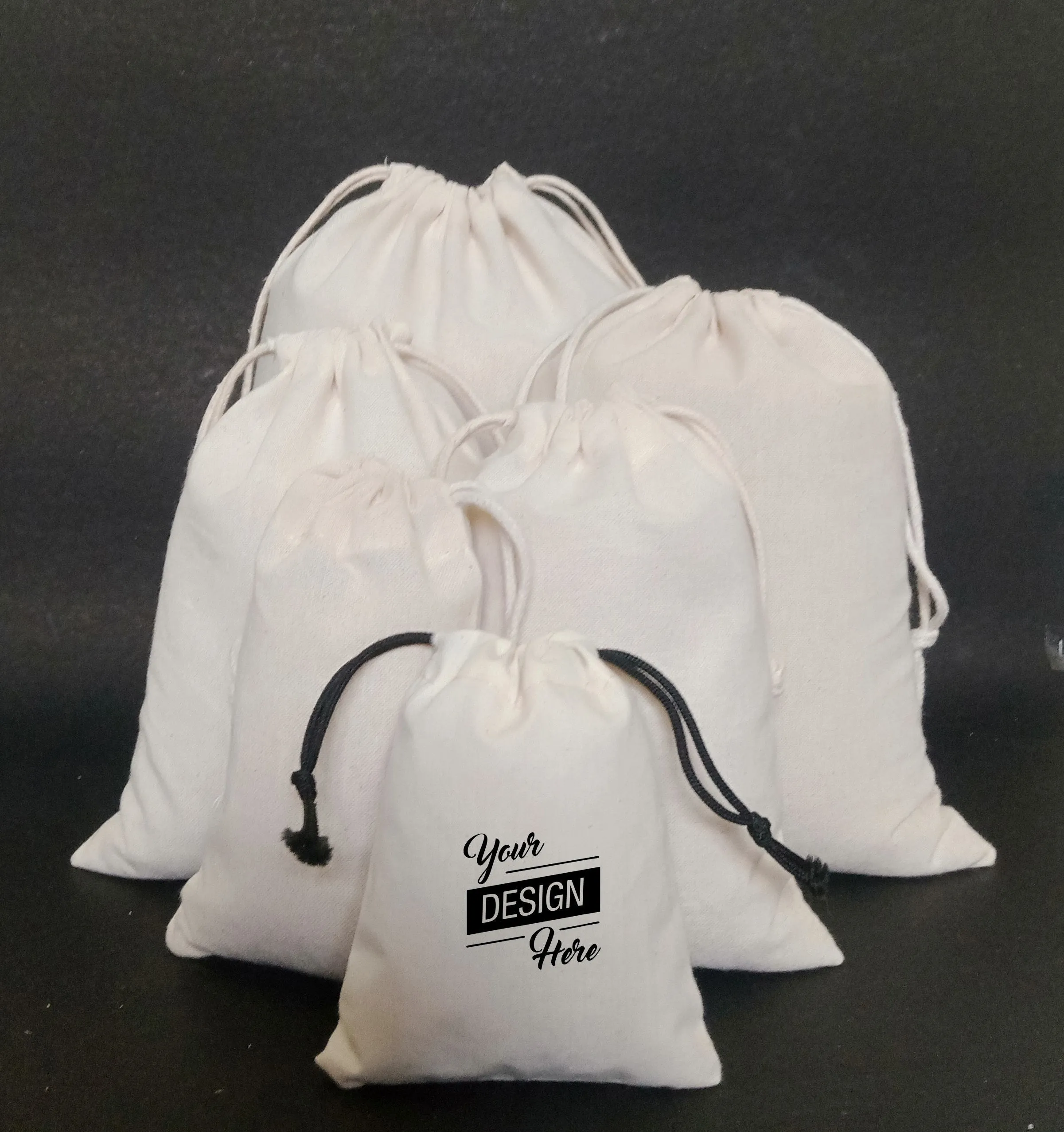 Set of 20/30/50/100 Personalized logo print,custom cotton dust bags,jewelry packaging bag,chic drawstring pouches,premium small cotton bag