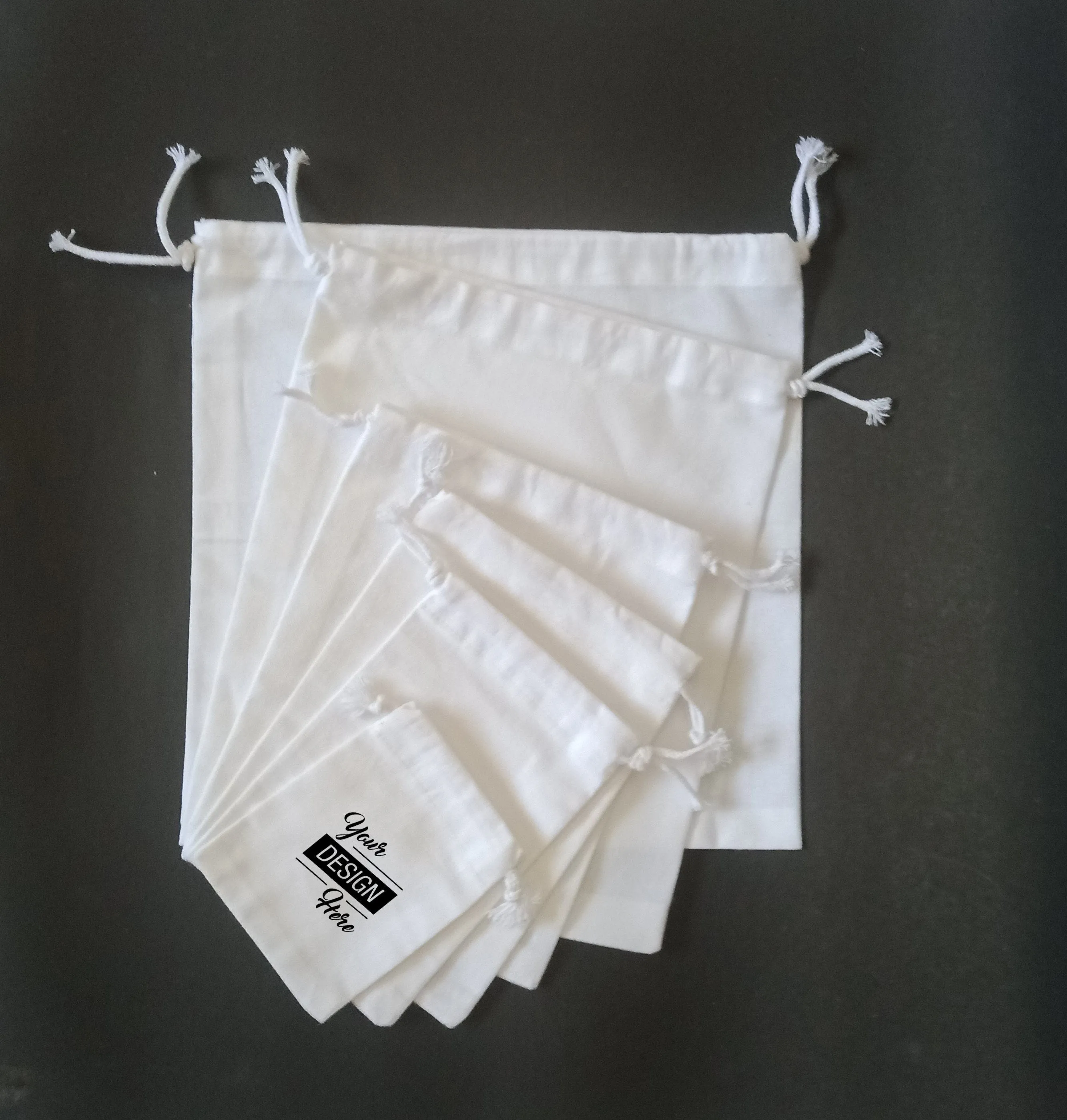 Set of 20/30/50/100 Personalized logo print,custom cotton dust bags,jewelry packaging bag,chic drawstring pouches,premium small cotton bag