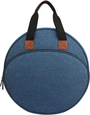 Shinyzone Cross Stitch Storage Bag Blue,Embroidery Projects Bag,Sewing Crafts Storage Tote Bag,Knitting Bags with Zipper Pockets Organiser for Embroidery Hoops,Charts and Threads