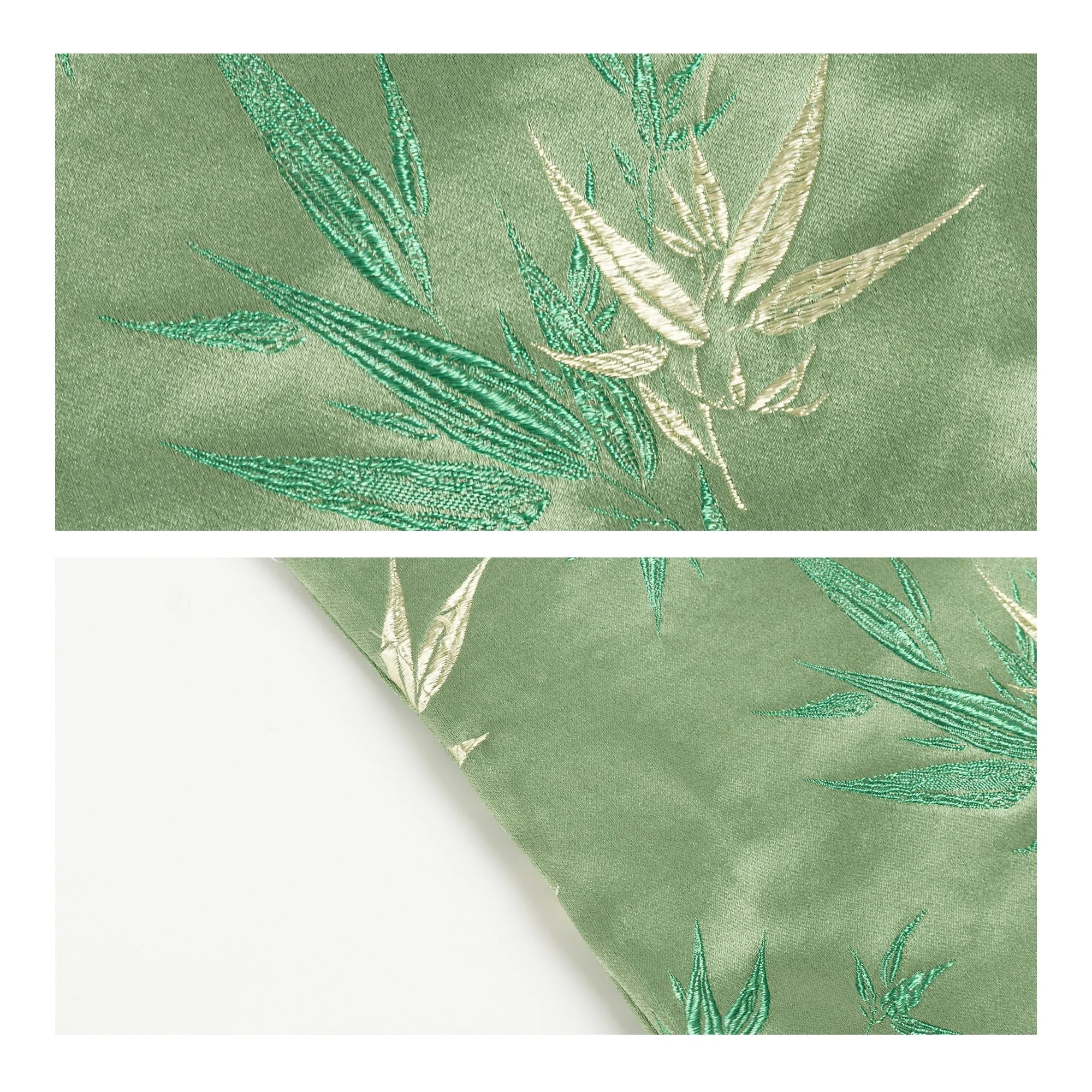 Silk Leaf Embroidery Japanese Knot Wrist Bags - 4 Colors