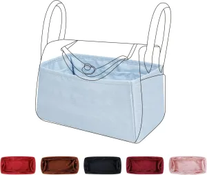 Silk Purse Organizer Insert Fits Lindy19/26/30/34 bags, Silky Soft Bag Shaper for Women Luxury Handbag Tote, Lightweight Inner Bag(LD19/Mini,Blue Pale)