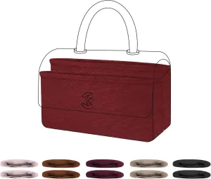 Silk Purse Organizer Insert for Chanel Cocohandle Mini/S/M/L, Lightweight Handbag Tote Organizer Liner,Soft Inner Bag(Small,Wine Red)