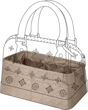 Silk Purse Organizer Insert,Silky Smooth Bag Organizer Liner,Handbag Tote Shaper fit LV Alma bb/PM/MM Bags(Alma bb,Grey Tea)