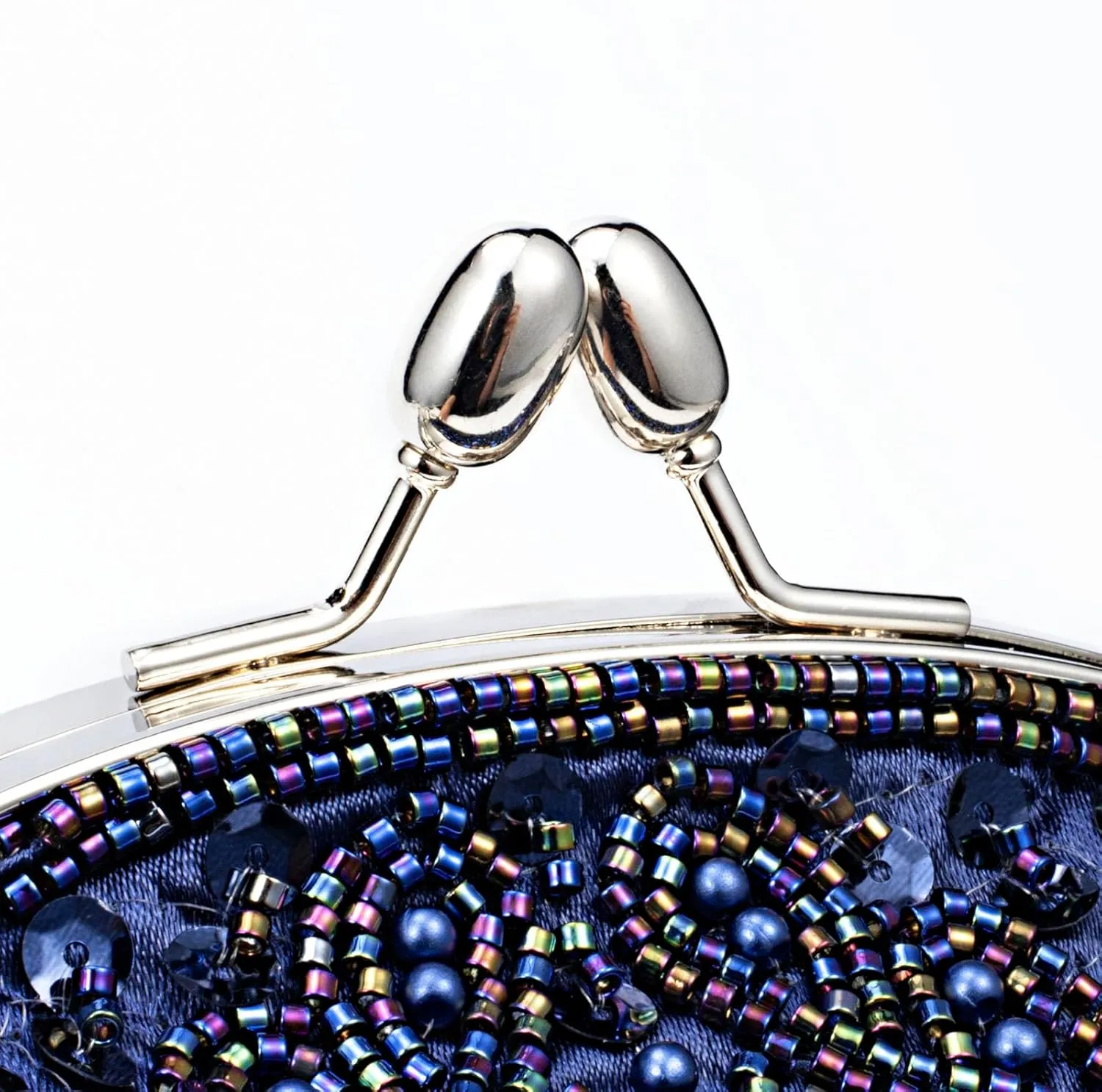 Simcat Beaded Sequin Flower Evening Purse Large Clutch Bag