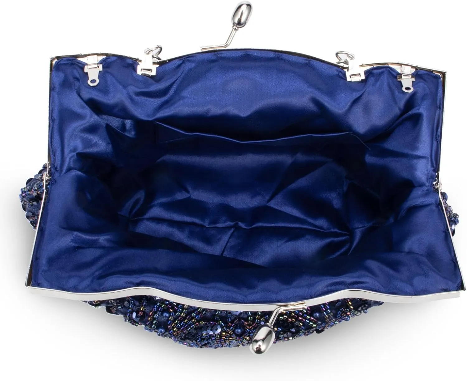 Simcat Beaded Sequin Flower Evening Purse Large Clutch Bag