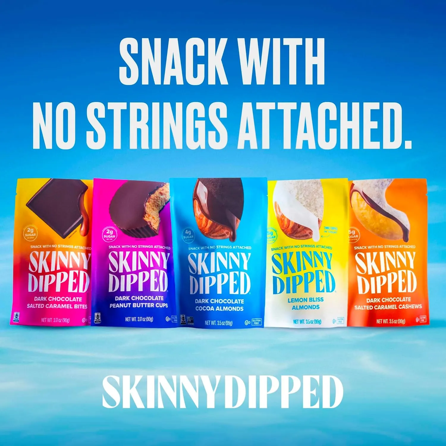 SkinnyDipped Unicorn Birthday Cake Cashews, Healthy Snack, Plant Protein, Gluten Free, 3.5 oz Resealable Bags, Pack of 5