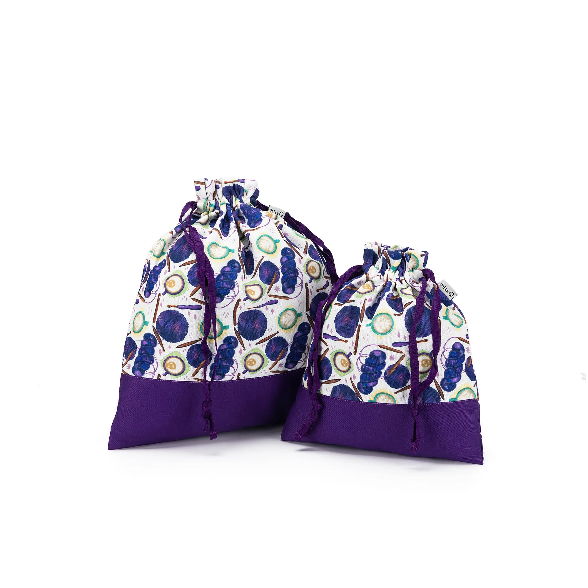 Small Eden Project Bag | Coffee and Yarn Green Fabric Print