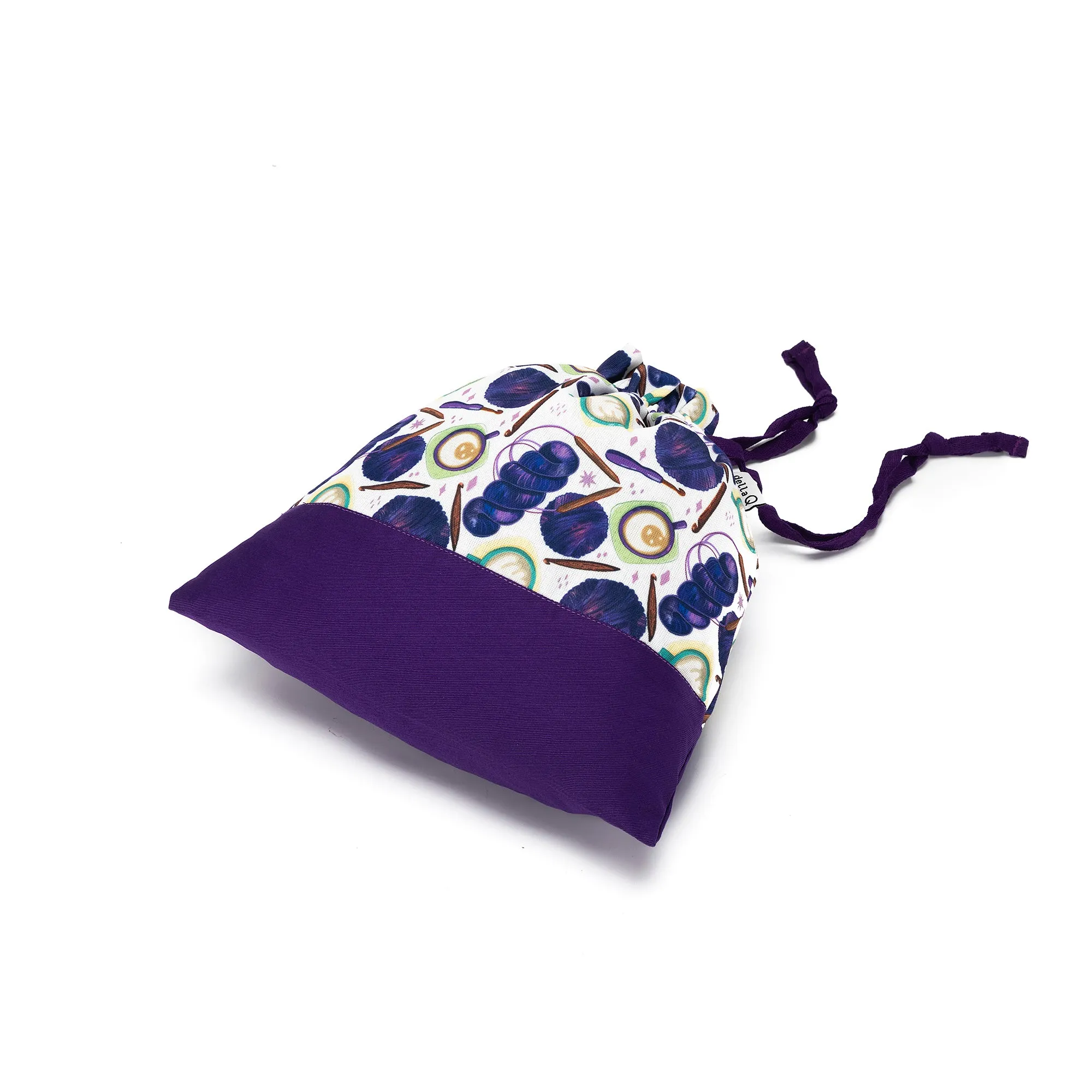 Small Eden Project Bag | Coffee and Yarn Green Fabric Print