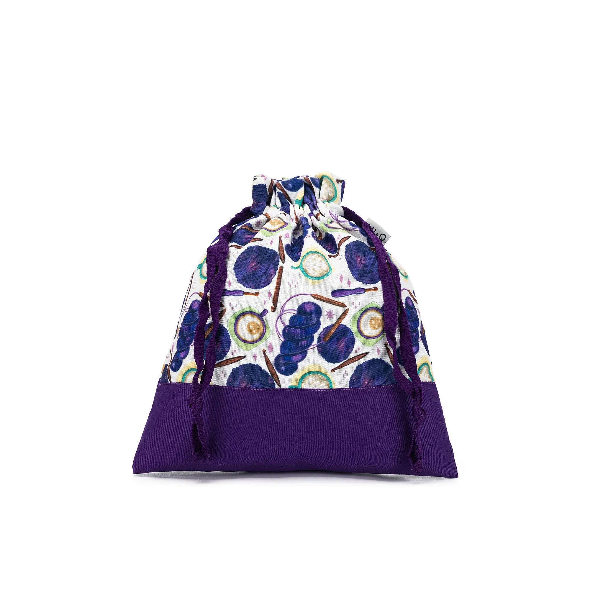 Small Eden Project Bag | Coffee and Yarn Green Fabric Print