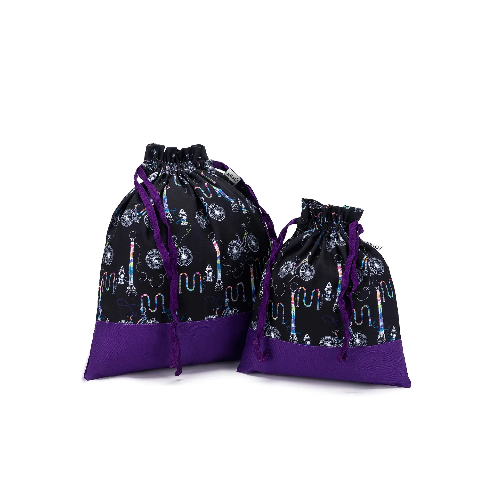 Small Eden Project Bag | Coffee and Yarn Green Fabric Print