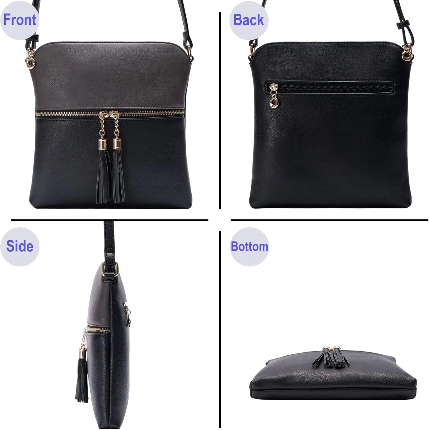 Solene Womens Lightweight Medium Crossbody Purse with Tassel, Perfect Size Crossbody Bags for Daily Use, travel