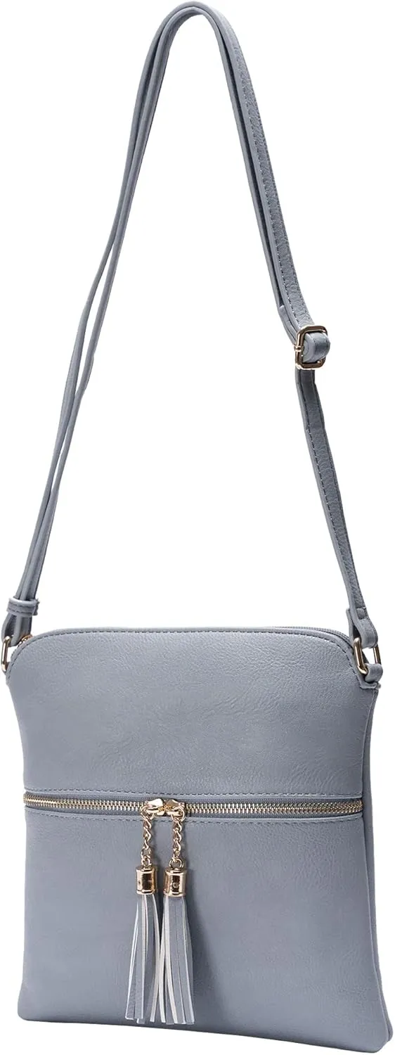 Solene Womens Lightweight Medium Crossbody Purse with Tassel, Perfect Size Crossbody Bags for Daily Use, travel