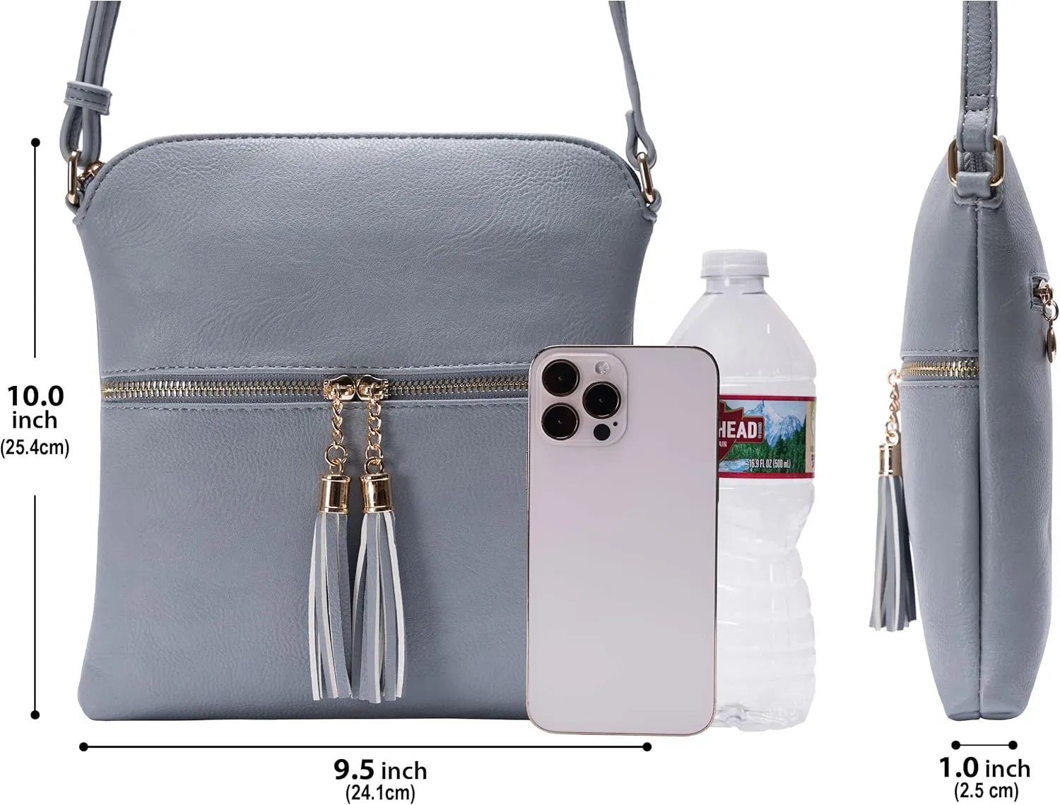 Solene Womens Lightweight Medium Crossbody Purse with Tassel, Perfect Size Crossbody Bags for Daily Use, travel