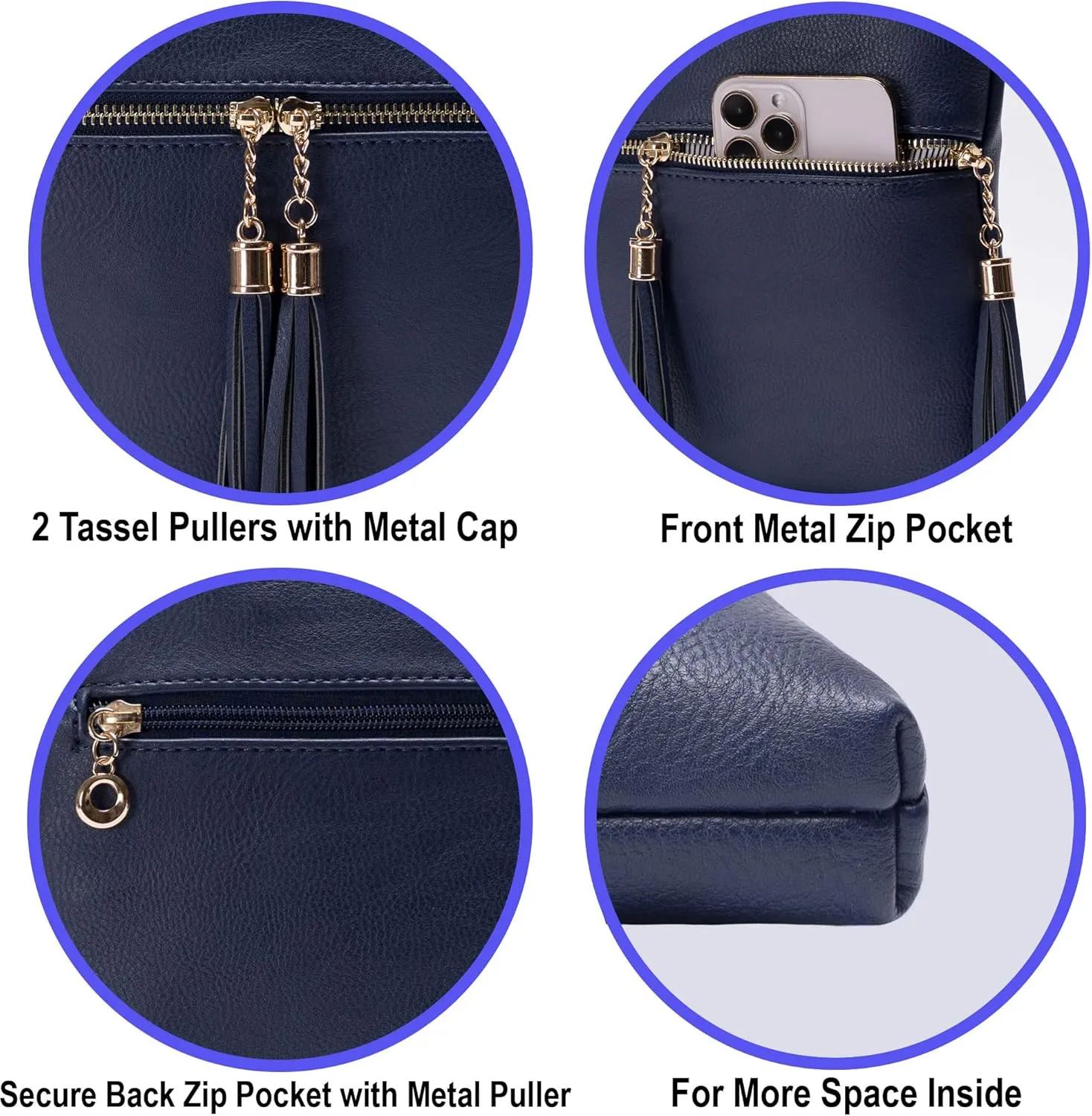 Solene Womens Lightweight Medium Crossbody Purse with Tassel, Perfect Size Crossbody Bags for Daily Use, travel