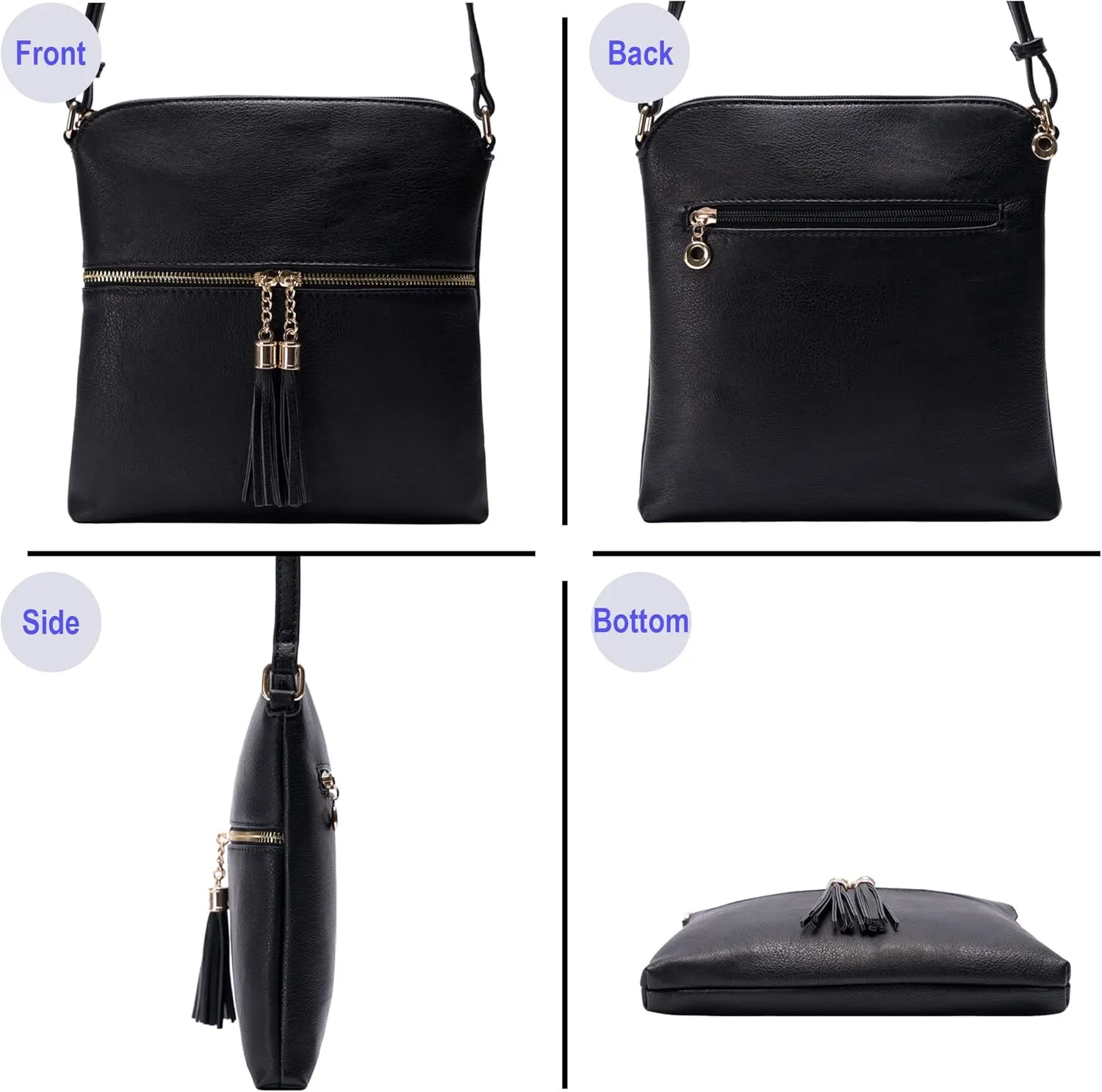 Solene Womens Lightweight Medium Crossbody Purse with Tassel, Perfect Size Crossbody Bags for Daily Use, travel