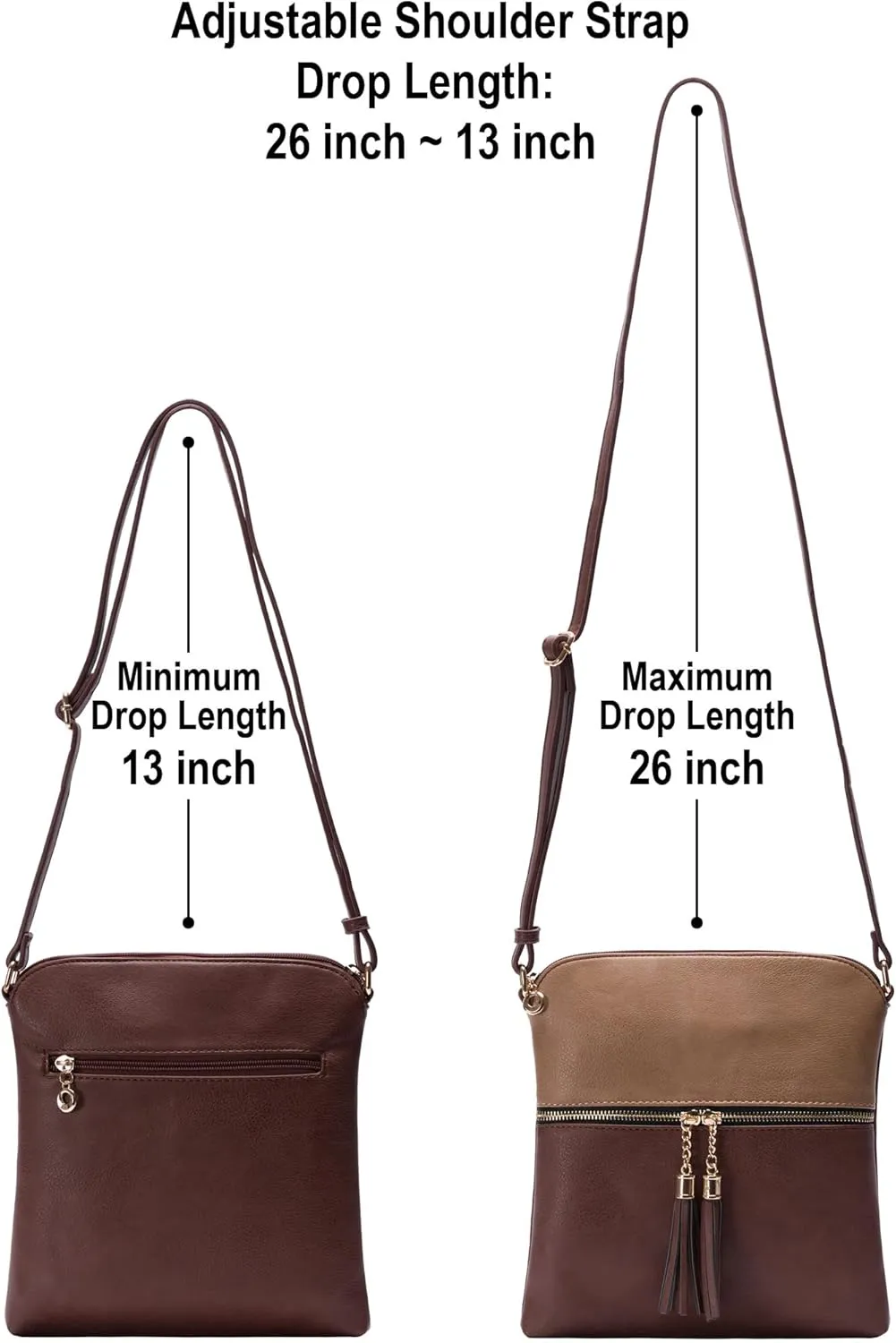 Solene Womens Lightweight Medium Crossbody Purse with Tassel, Perfect Size Crossbody Bags for Daily Use, travel