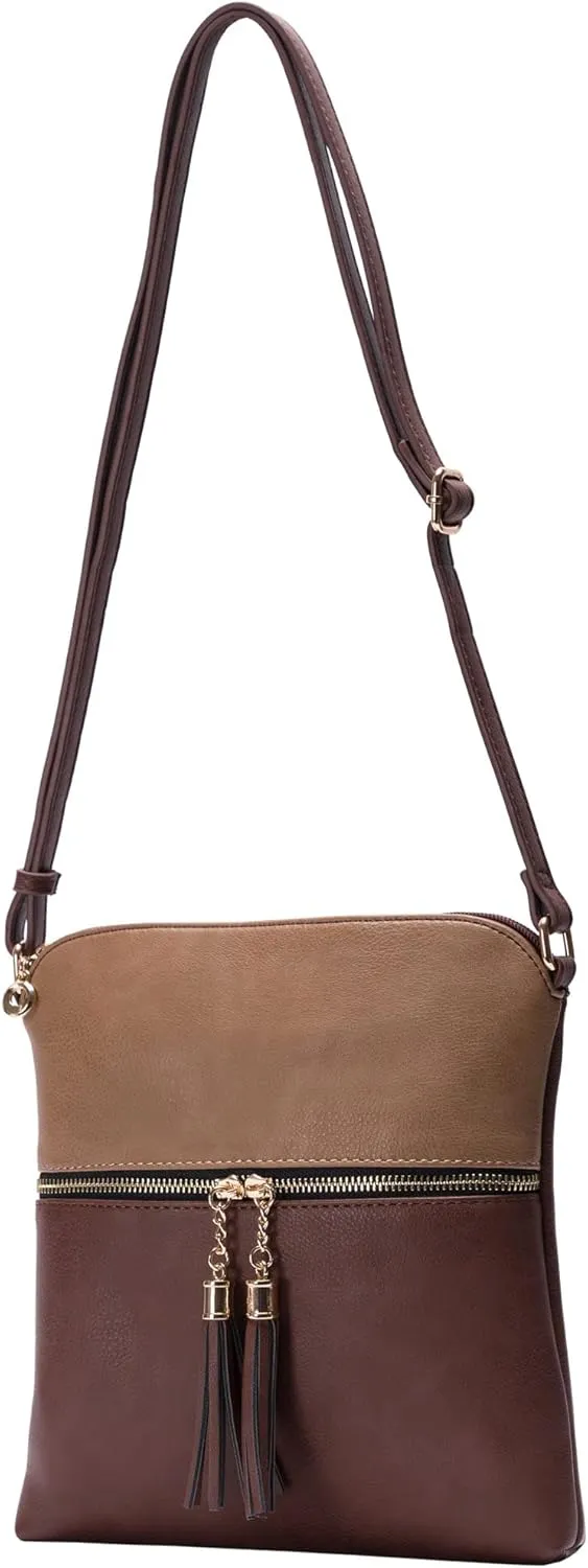 Solene Womens Lightweight Medium Crossbody Purse with Tassel, Perfect Size Crossbody Bags for Daily Use, travel