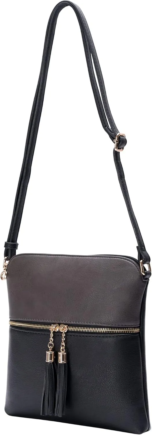 Solene Womens Lightweight Medium Crossbody Purse with Tassel, Perfect Size Crossbody Bags for Daily Use, travel