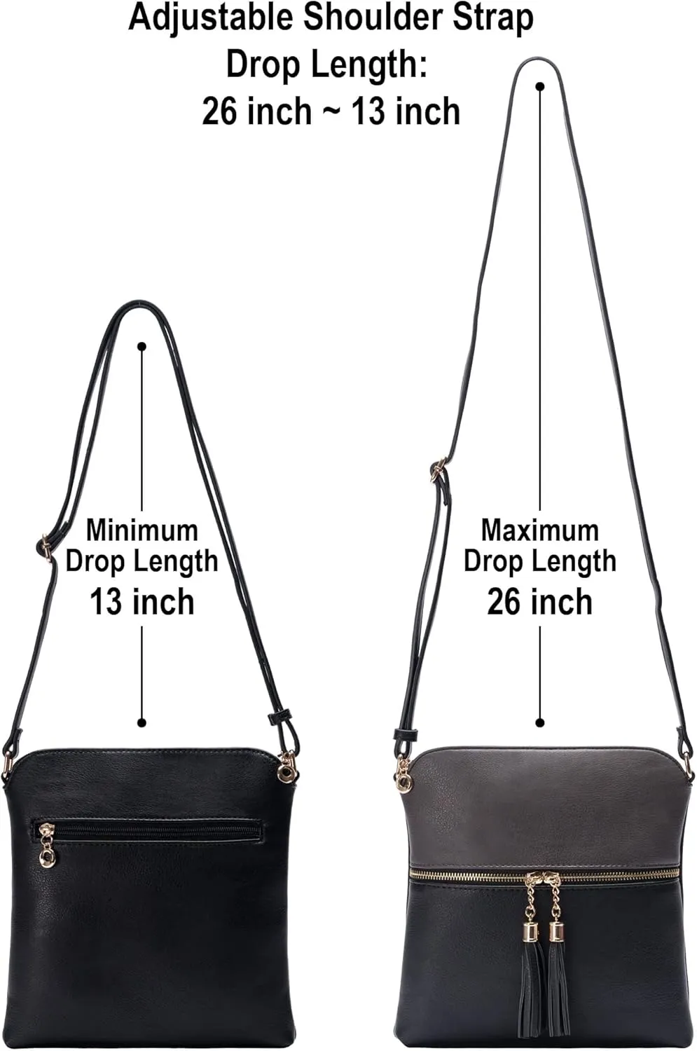 Solene Womens Lightweight Medium Crossbody Purse with Tassel, Perfect Size Crossbody Bags for Daily Use, travel